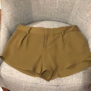 Alice+Olivia green silk shorts